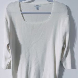 Dress barn Woman White Sweater 3/4 sleeves